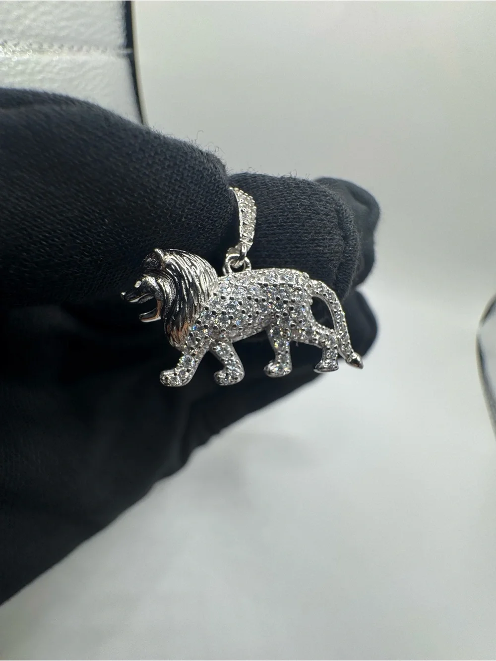 S925 silver moissanite lion pendant VVS1